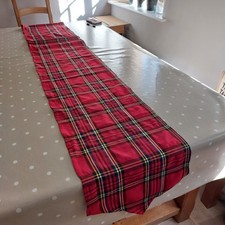 Christmas Table Runner - Red Check  - 141” L x  14” W - Ideal for Trestle Table