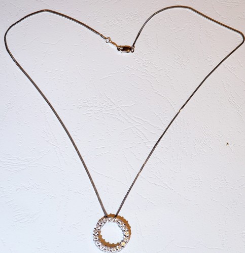 14k white gold diamond circle - diamond,