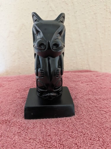 Argillite haida totem pole - argillite,