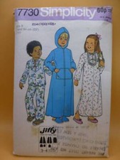 VTG SIMPLCITY 7730 GIRLS' 6 YRS DRESSING GOWN+PYJAMAS+NIGHTIE SEWING PATTERN