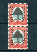 (C123) South Africa SG O46 (1950-1954) 6d Green & Red-Orange Pair, Official, MNH