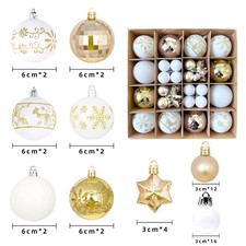 44Pcs Large Christmas Baubles