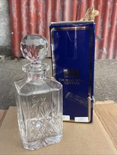 Thomas Webb Crystal Square Spirit Whiskey Decanter 53343 Warwick w/ Original Box