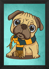 Puppy pug Framed Wall Art
