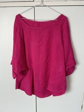 BNWOT HOT PINK LINEN TUNIC- OSFA- Lagenlook- Linen- Oversized