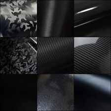 15 Styles of BLACK Self Adhesive Vinyl Wrap - AIR FREE Car/Vehicle Film Sticker