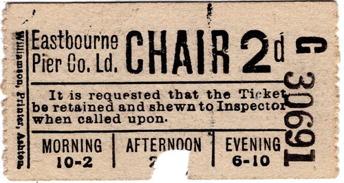 Pier chair ticket eastbourne - chair, ticket: