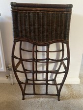 Vintage Victorian Bamboo Rattan Sewing Basket & Umbrella Stand .RARE  VGC