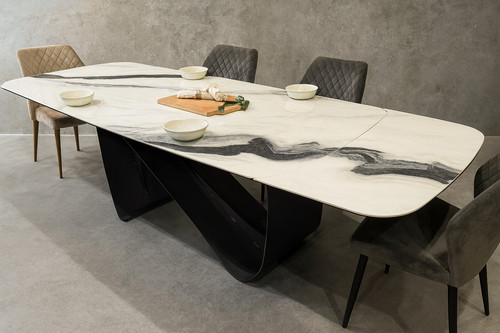 Ceramic extending dining table - extending,