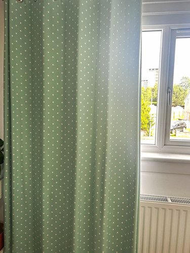 Green white polka dot eyelet - green, &