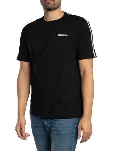 Ea7 logo tape shirt black - ea7,