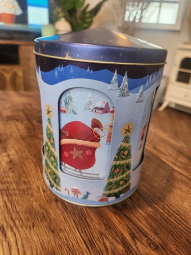 Musical christmas biscuit tin - musical,