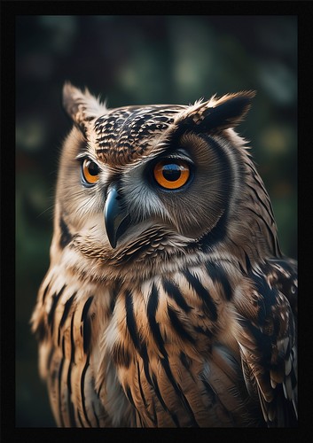 Moody owl framed wall art - owl,