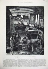 Old Antique Print 1879 Gipsy