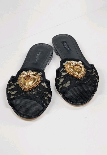 Dolce gabbana lace slide - gabbana,