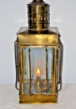 VINTAGE BRASS LAMP LANTERN WORKING 11" HIGH 