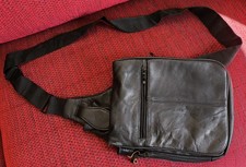 Handbag Black Leather crossbody single strap backpack, excellent condition