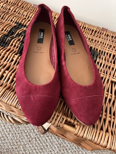 Burgundy suede leather - m, &