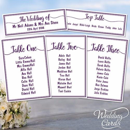 Wedding party table plan names - party,