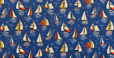 Makower Nautical Yachts Cotton
