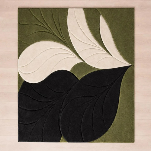 Hand tufted botanical leaf - botanical,
