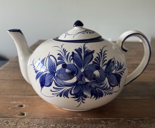 Vintage blue white hand - blue, &