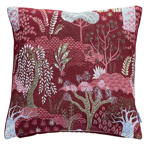 Cherry red cushion cover woven - cherry,