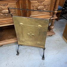 Antique Brass Forged Iron  Wrought Iron Fire Screen Fire Guard