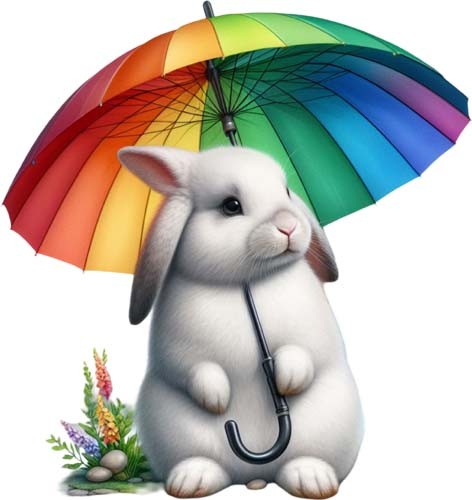 Easter bunny rainbow - easter,
