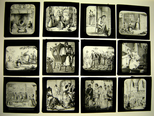 Magic lantern glass slides - magic,