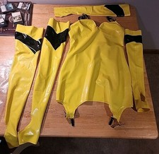 Yellow & Black Latex dress /