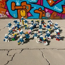 Job Lot Of 33 Vintage Peyo Smurfs West Germany