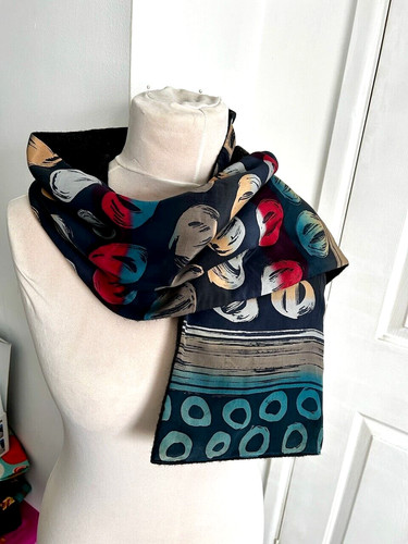 Vintage scarf silk lambswool - scarf,