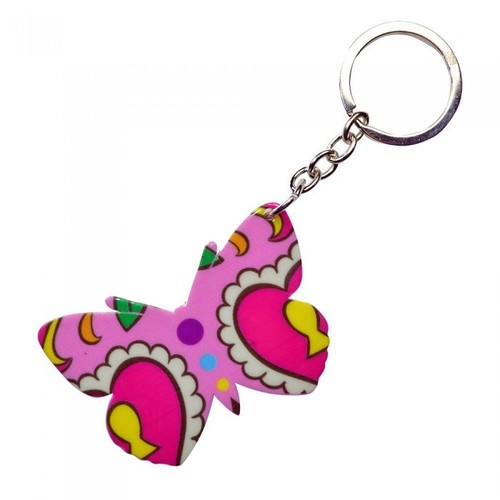 Patterned butterfly keyring - ,