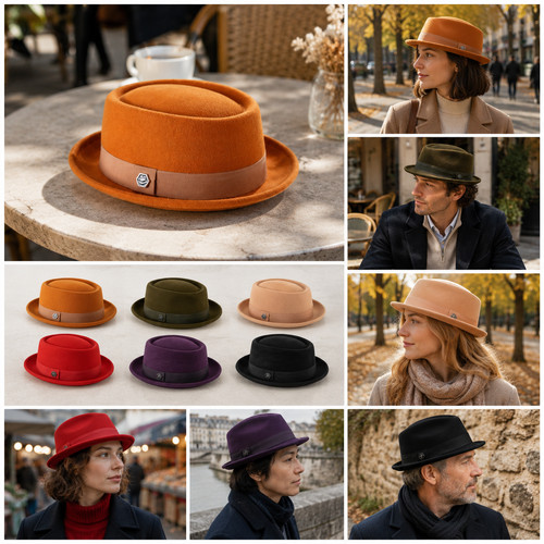Pure wool pork pie - wool, unisex