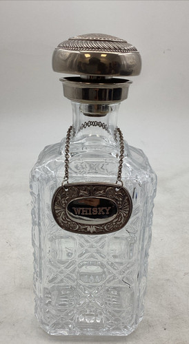 Cut glass decanter - glass, with