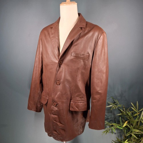 Leather jacket mens large 44r - leather,