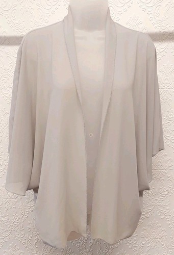 Ladies grey chiffon mid shrug - ladies,