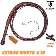 Black and Red Leather Bullwhip