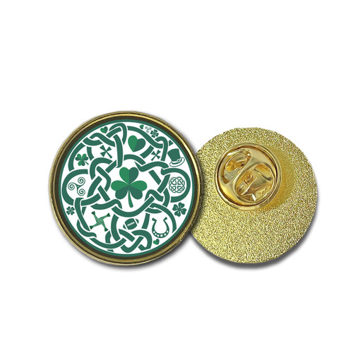 Irish shamrock badge metal - irish,