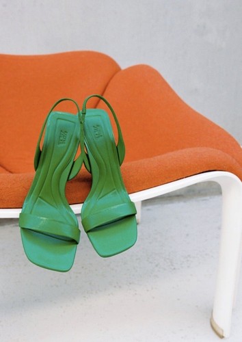 New zara green leather - zara,