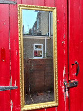 TALL RECTANGULAR BEVELLED WALL DRESS MIRROR ORNATE GOLD GILT FRAME