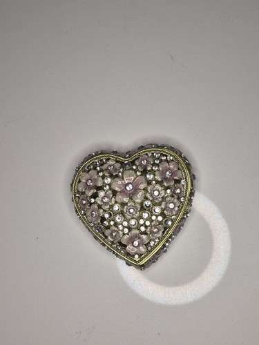 Floral heart shape trinket - floral, box