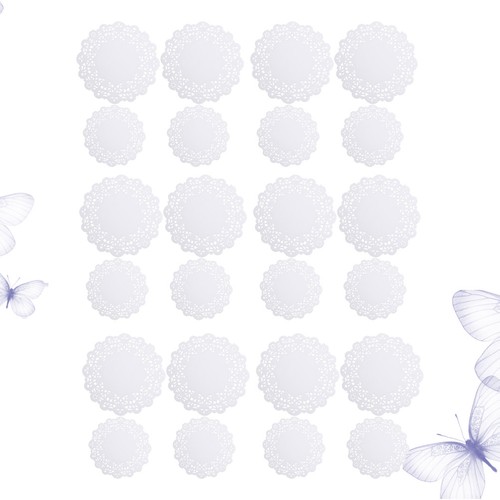 200pcs round lace paper - ,