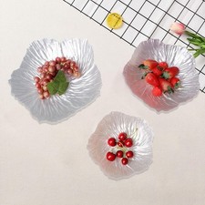 3Pcs Luxury Flower Glass Plate