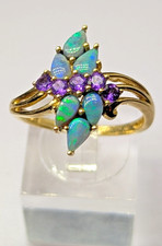 9ct Gold Black Opal and