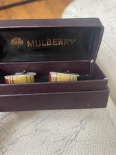 MULBERRY - Rectangular Stripped Cufflinks
