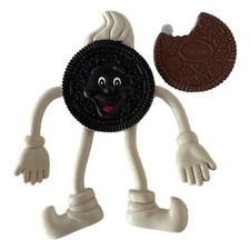 Vintage Oreo Cookie Bendable Bendy Figure & Necklace Charm Made In Hong Kong Lot