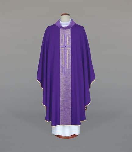 Purple embroidered chasuble