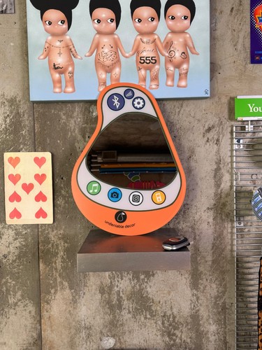 Pear phone acrylic wall mirror - phone,